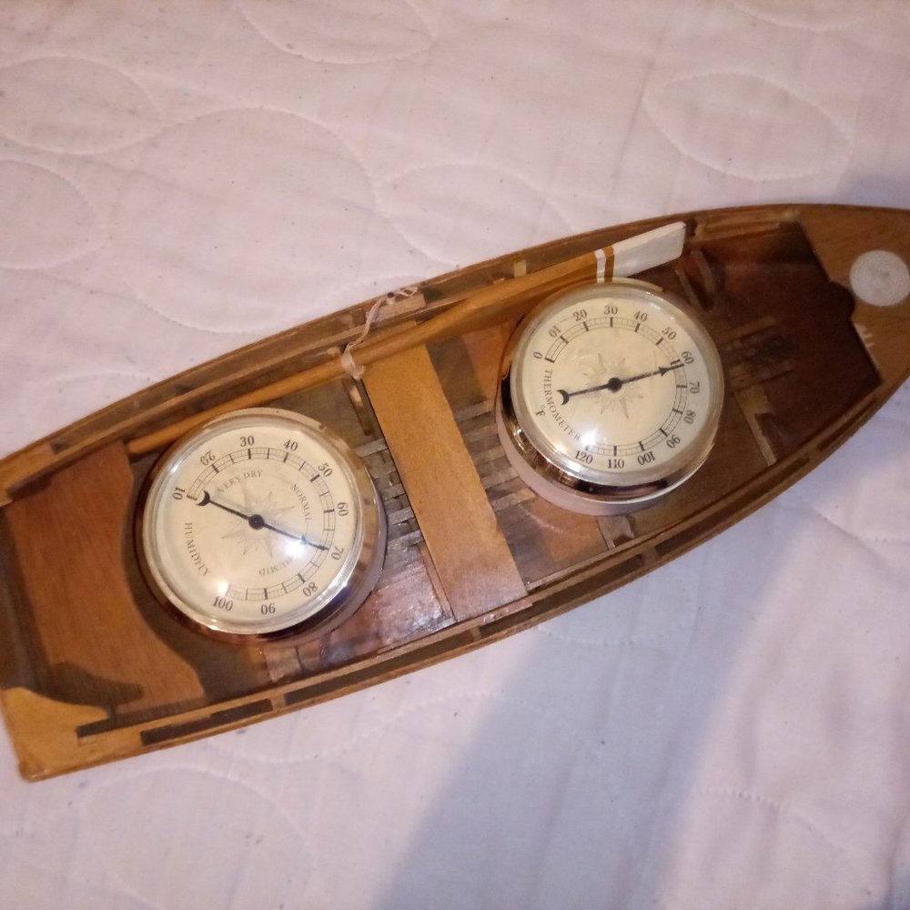 Vintage Springfield Rowboat Hygrometer and Thermometer